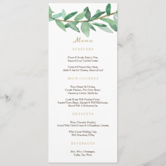 Menu do ramo de oliveira do louro