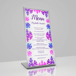 Menu Doce 16 Floco de Neve de inverno Aniversário
