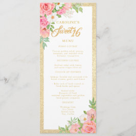 Menu Doce 16 Floral Elegante Rosa Tulip Rosa