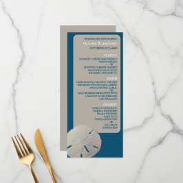 Menu Dólar de areia, Casamento de Praia Azul de Oceano