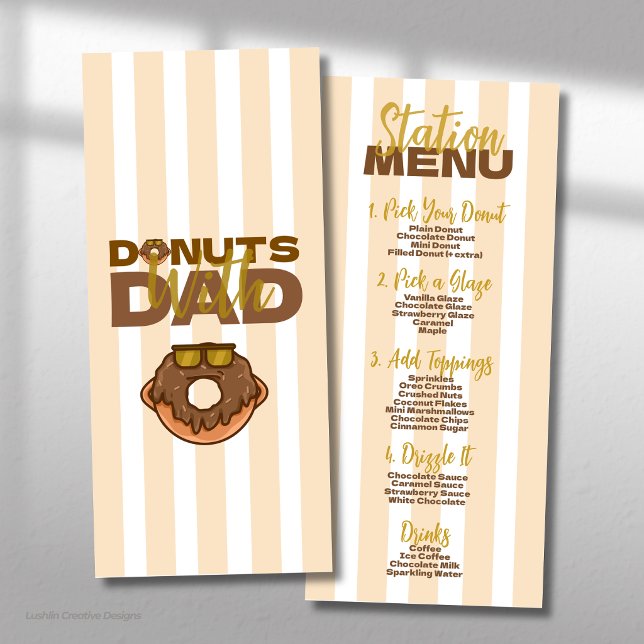 Menu Donuts de Chocolate com Papai Celebração do Dia do (Criador carregado)