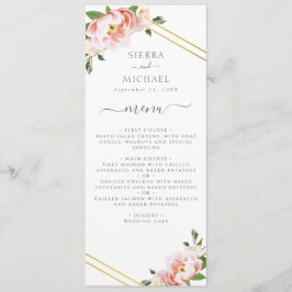 Menu Dourada Recepção de casamento verde da Casa Azul