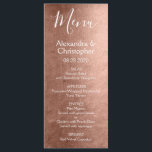 Menu Dourada rosa rosa rosa rosa rosa moderna e elegant<br><div class="desc">Dourada Rosa Rosa Rosa Rosa Moderna Faux Metálico , Stainless Steel Foil Nave. Este moderno Menu de Casamento Dusty Pink e Black Script pode ser personalizado para incluir os nomes da Noiva e do Groom, a data do casamento e as opções do menu janto do casamento. Este Menu faz parte...</div>