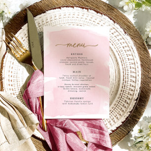 Menu Dourado de Aquarela Rosa