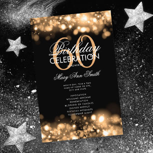 Menu Dourado do Programa de Aniversário do Glam Li