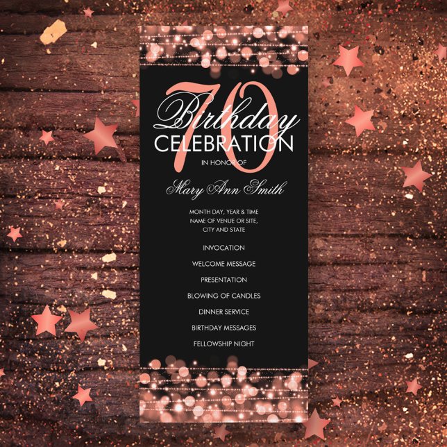 Menu Dourado do Programa de Festa de aniversário E (Criador carregado)