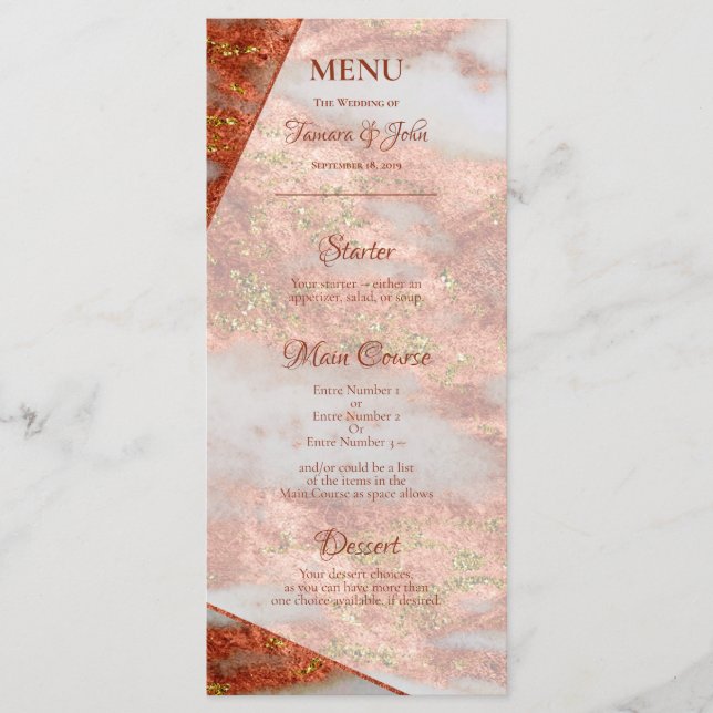 Menu Dourado Elegante Marble Geométrico 2 (Frente)