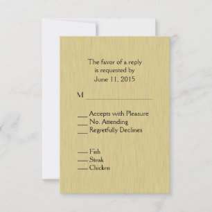 Menu Dourado escovado delicado RSVP