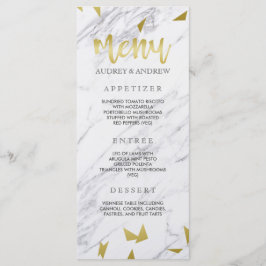 Menu Dourado Flecks & Marble Wedding