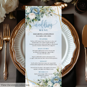 Menu Dourado Janto Glitter Pastel Azul