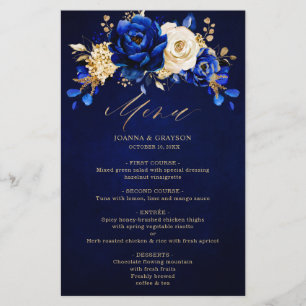 Menu Dourado Metálico Real Azul Amarelo