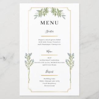 Menu Dourado Mínimo de Quadro Branco
