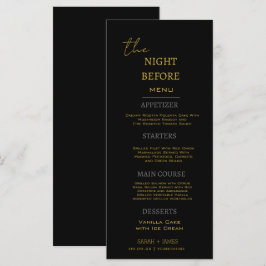 Menu Dourado Mínimo Na Noite Antes Do Casamento