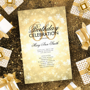Menu Dourado Wonderland do Programa de Aniversário