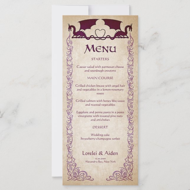 Menu Dragon Gamer Fantasy (Frente)