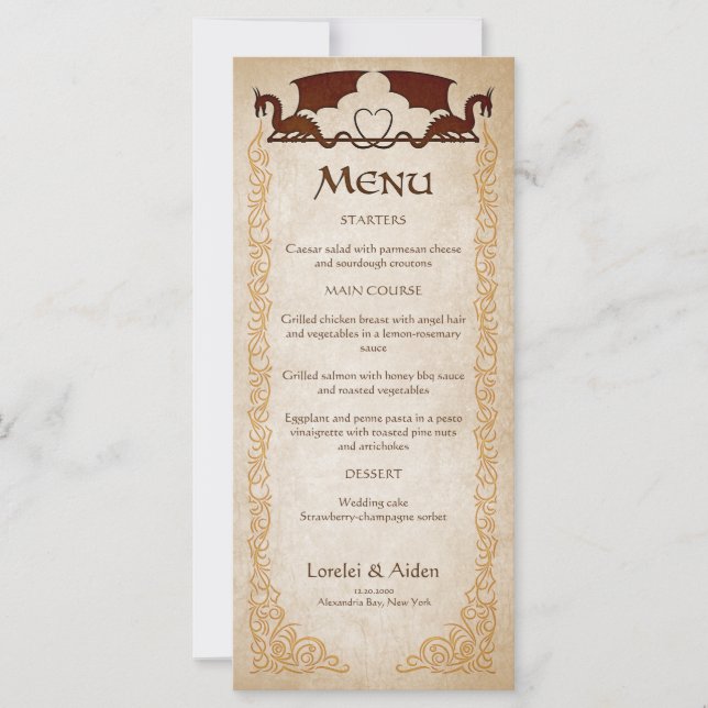 Menu Dragon Gamer Fantasy (Frente)