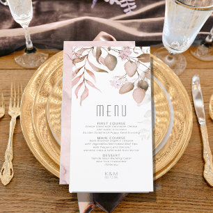 Menu Dreamy Foliage Wedding V1 Blush Pink ID817