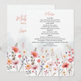Menu Dreamy Spring Mothers Day Wildflowers Floral