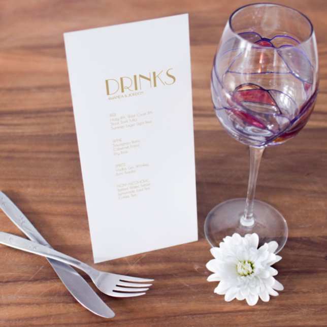 Menu Drink de Casamento com Deco de Arte Moderna D (Criador carregado)