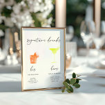 Menu Drinks de Assinatura de Aquarela Minimalista<br><div class="desc">Projetado para coordenar com a Coleção de Convite Caseiro "Puro". Para alterar os detalhes, clique em "Detalhes". Para mover o texto ou alterar o tamanho, a fonte ou a cor, clique em "Editar usando a Ferramenta de Design". Visualize o link de coleção nesta página para ver todos os itens correspondentes...</div>