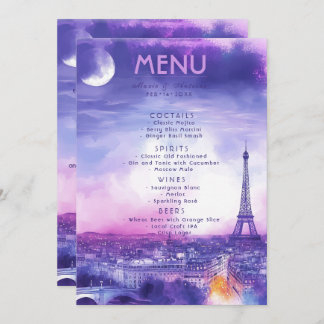 Menu DRINKS + lovely text Amour Éternel