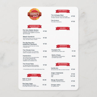 Menu "Drumpf's Diner"