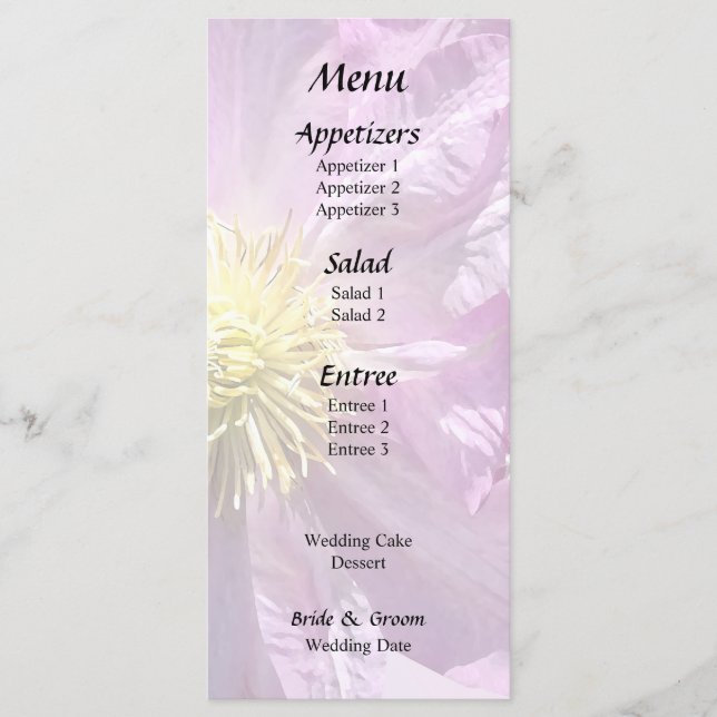 Menu Duas Clematites Rosa (Frente)