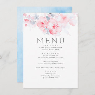 Menu Dusty Blue e Floral Rosa
