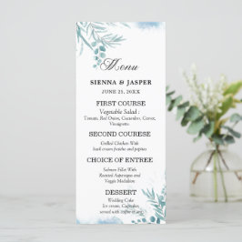 Menu Dusty Blue Eucalyptus Greenery Wild Meadow Wedds