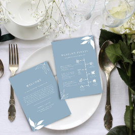 Menu Dusty Blue I Folhas I Carta Cronológica de Carta d