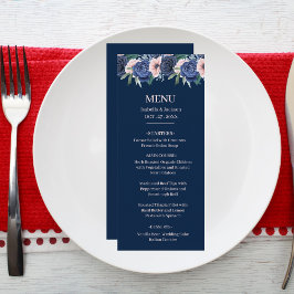 Menu Dusty Blue Marinho Champagne Casamento de Marfim
