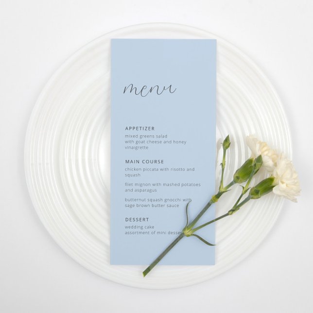 Menu Dusty Blue Recepção de casamento (Criador carregado)