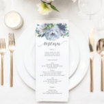 Menu Dusty Blue Wedding - Menus de Casamento<br><div class="desc">Este belo cardápio é perfeito para o seu próximo evento! Edite facilmente os itens de menu e exiba este belo design em cada placa!</div>