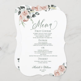 Menu Dusty Rosa Eucalyptus Floral Wedding