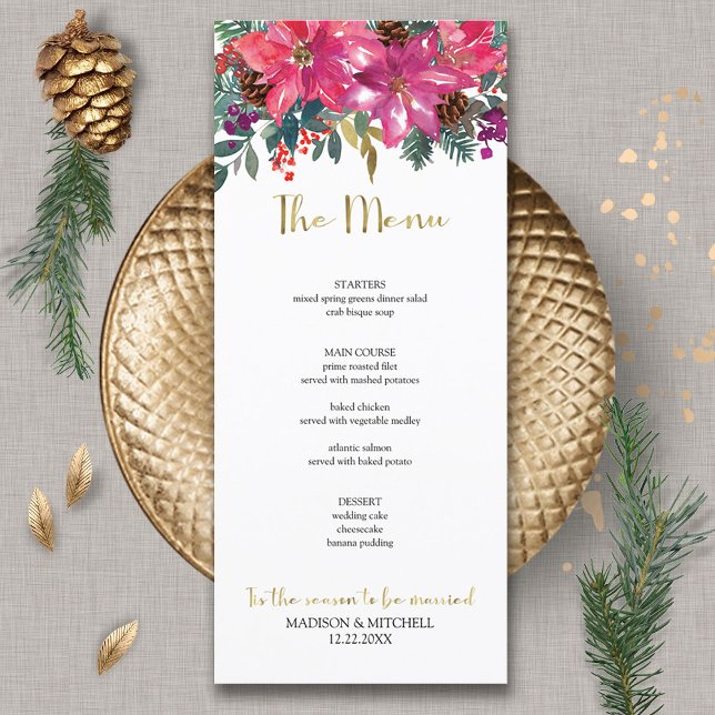 Menu É a Temporada de se Casar Rosa Natal de Inverno (Criador carregado)