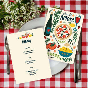 Menu É Amore italiano Comida Love Whimsical CUSTOM