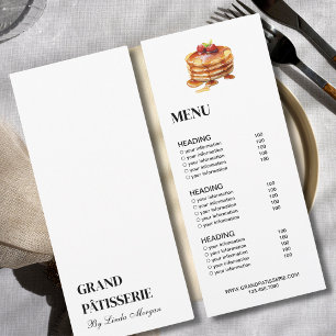 Menu e Cartão de Lista de Preços do Café de Panifi