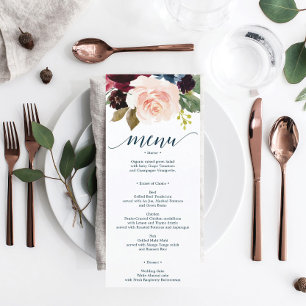 Menu e Cartões de agradecimentos de Casamento de M