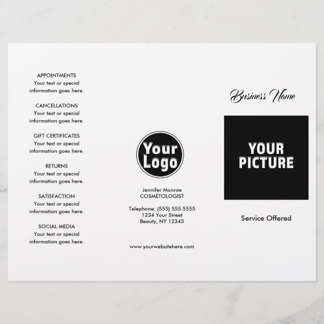 Menu e Guia de Preços (Frente)