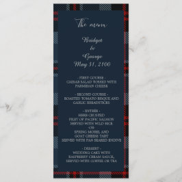 menu e programa de casamento do país escocês azul