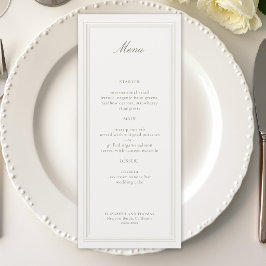 Menu Ecru Triplo Formal Elegante Clássico Moderno Casam