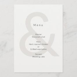 Menu Editorial Typography Wedding