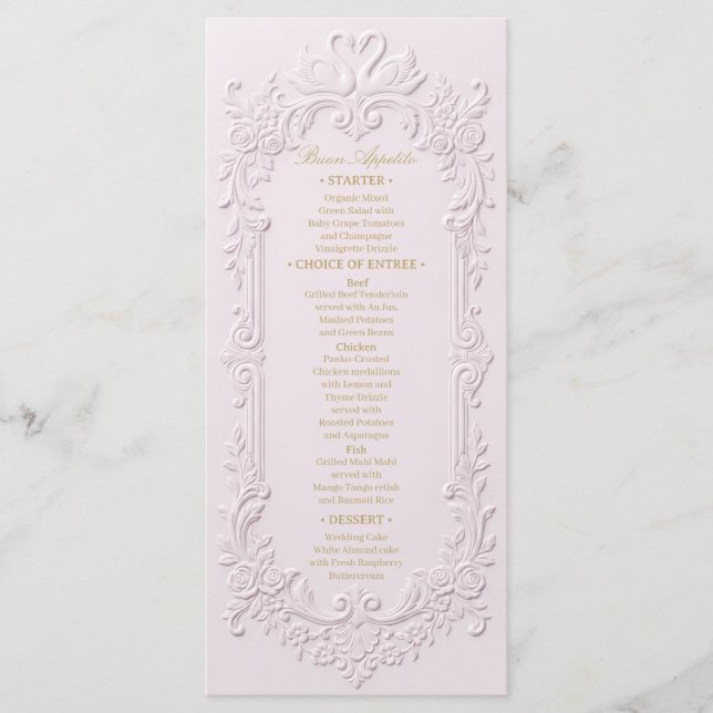 Menu Efeito de Letterpress Falsa Barroco (Frente)