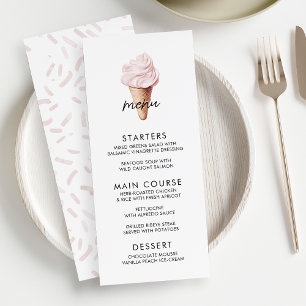Menu Ela foi esfregada no Chá de panela de morango