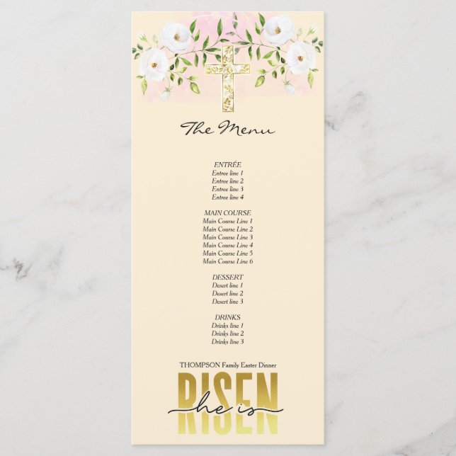 Menu Ele Está Riscado, Páscoa De Areia Religiosa (Frente)