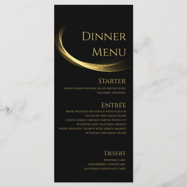 Menu Elegance-Wedding do ouro- Menu (Frente)
