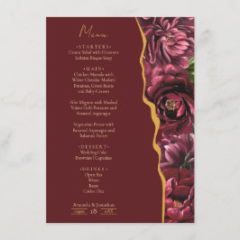 Menu Elegância da Flor Burgundy com Casamento de Acento