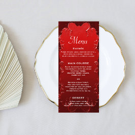 Menu Elegância Vermelha Romântica: Casamento Vintage Or