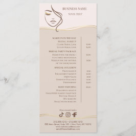 Menu Elegant Beige and Gold Salon Price List