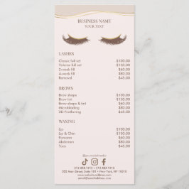 Menu Elegant Beige and Gold Salon Price List